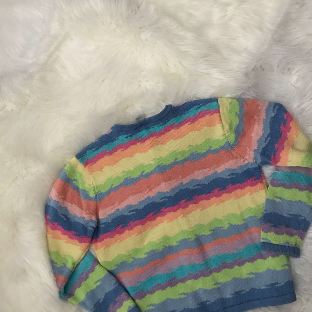 Talbots Splash Colorful Button Up Sweater P - image 3